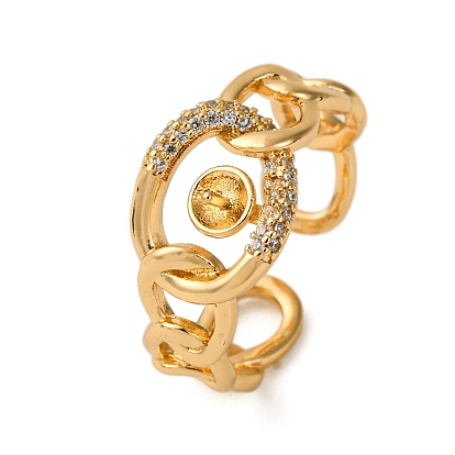 Регулируемые кольца с микропаве из латуни и кубическим цирконием, за половину пробурено бисера