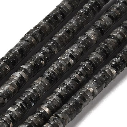 Натуральные нити бус из ларвикита, диск, Heishi бусы