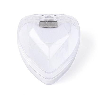 Прозрачные акриловые коробки для хранения колец ко Дню святого Валентина, подарочные футляры для одного кольца в форме сердца, с губкой внутри