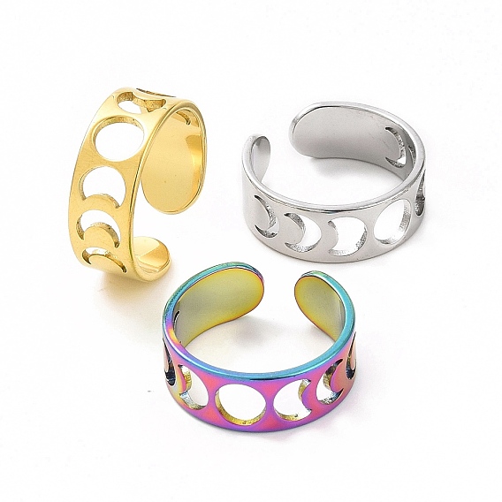 304 открытая манжета из нержавеющей стали с фазой луны для женщин