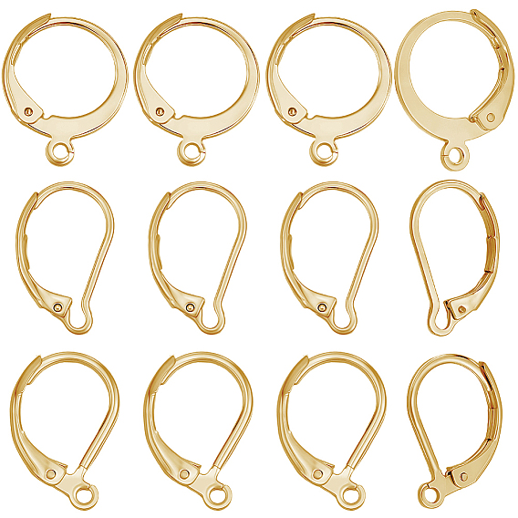 60 шт. 3 стили 304 выводы для сережек с рычагом из нержавеющей стали, с петлей