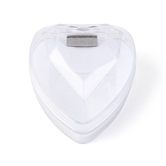 Прозрачные акриловые коробки для хранения колец ко Дню святого Валентина, подарочные футляры для одного кольца в форме сердца, с губкой внутри
