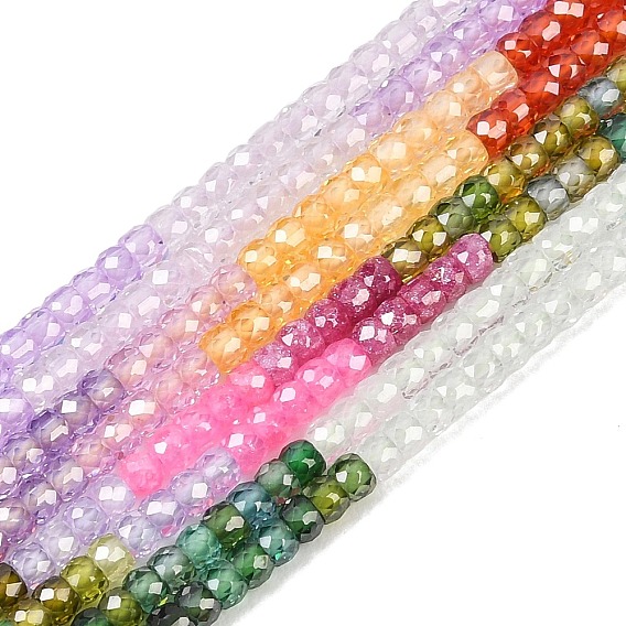 Бусы из циркония, граненые, рондель