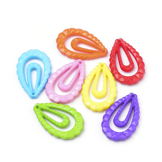 Opaque Acrylic Pendants, Drop