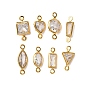 Латунные подвески из прозрачного кубического циркония, без никеля , реальный 18 k позолоченный
