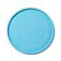 Astrology Board Theme Flat Round Cup Mat Silicone Molds, Resin Casting Molds, for DIY UV Resin & Epoxy Resin Craft Making