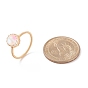 5Pcs 5 Style Natural & Synthetic Mixed Stone Round Ball Braided Finger Rings, Brass Wire Wrap Jewelry for Women, Golden