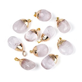 Природные каменные подвески, самородки прелести, с 201 защелкивающимися дужками из нержавеющей стали и латунной фурнитурой.