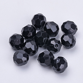 Acrylic Beads, Faceted, Round