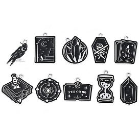 Подвески из сплава , с черной эмалью, платина