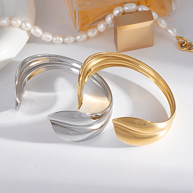 Модные 304 браслеты-манжеты из нержавеющей стали для женщин