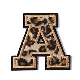 Computergesteuertes Polyester-Stickstoff-Eisen auf Pailletten-Patches, Patch mit Leopardenmuster zum Aufkleben, Kostüm-Zubehör, Applikationen, Buchstabe