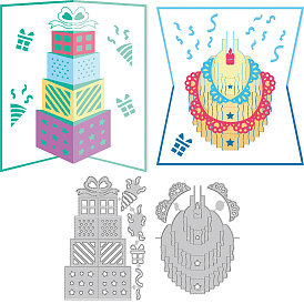 2шт 2 стили день рождения углеродистая сталь вырубные штампы трафареты, для diy scrapbooking, Фотоальбом, декоративная бумага для тиснения