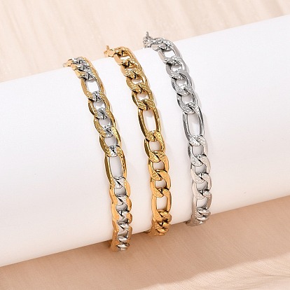 304 женские браслеты-цепочки figaro из нержавеющей стали