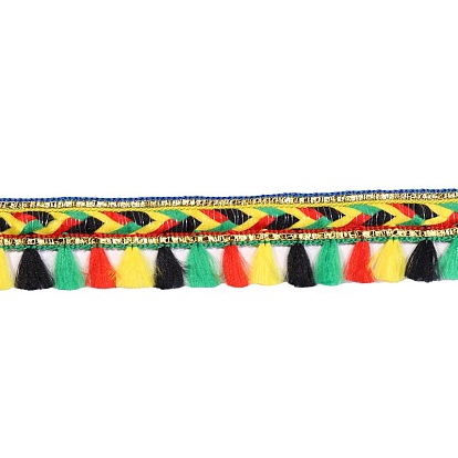 50 Yards Rainbow Color Polyester Fringe Ribbon, Tassel Ribbon