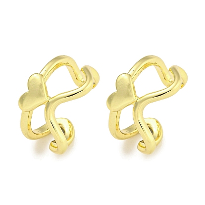 Латунь манжеты серьги, для женщин, сердце
