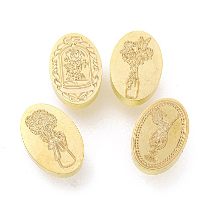 Цветок/ваза/напиток золотистого тона сургучная печать латунная головка штампа, для сургучной печати