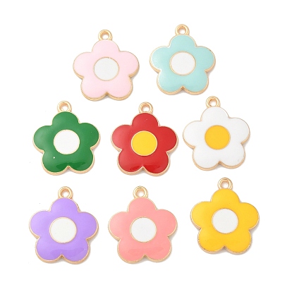 Подвески из эмали и сплава, цветок, золотые