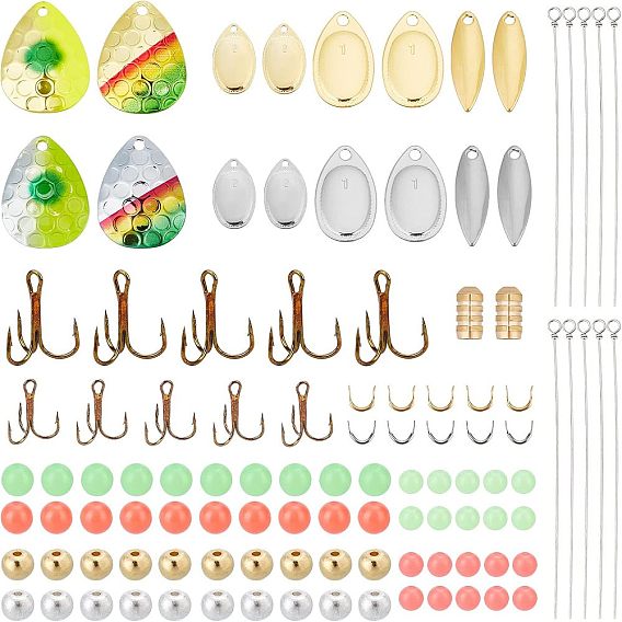 Accessoires de pêche, y compris les engins de pêche en fer, leurres de pêche, pe pêche perles lumineuses, griffes crochets et épingles à œil