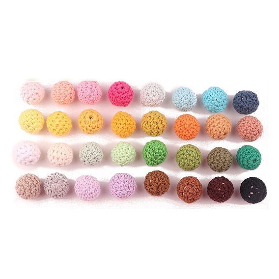 Бусины из ткани ручной работы, дерева, покрытого шерстью, круглые