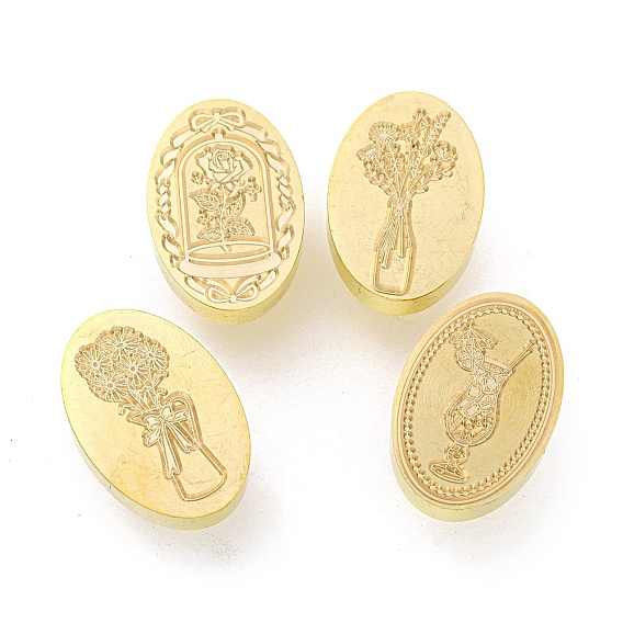 Цветок/ваза/напиток золотистого тона сургучная печать латунная головка штампа, для сургучной печати