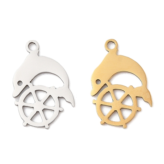 201 подвески из нержавеющей стали, подвеска дельфин со штурвалом, лазерная резка