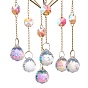Moon & Fairy Iron AB Color Chandelier Decor Hanging Prism Ornaments, with Faceted Glass Prism & Amethyst, for Home Window Lighting Decoration