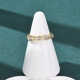 Регулируемые латунные кольца с микропаве из кубического циркония для женщин, стойки покрытие, долговечный, без свинца и без кадмия