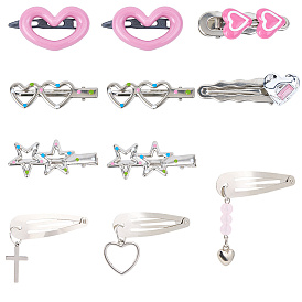 11шт железные заколки для волос, с пластиковыми и эмалированными аксессуарами для волос для девочек