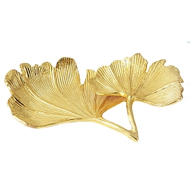 Iron Ginkgo Leaf Jewelry Tray, for Holding Small Jewelries, Rings, Necklaces, Earrings, Bracelets, Trinket, for Women Girls Birthday Gift