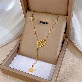 Gold Necklace for Women, Minimalist Design, Elegant Lock Collar Jewelry