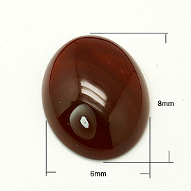 Gemstone Cabochons, Natural Red Agate, Oval, 8x6x3mm