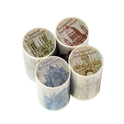 Building Paper Adhesive Tape Rolls, Decorative Tape for DIY Scrapbooking