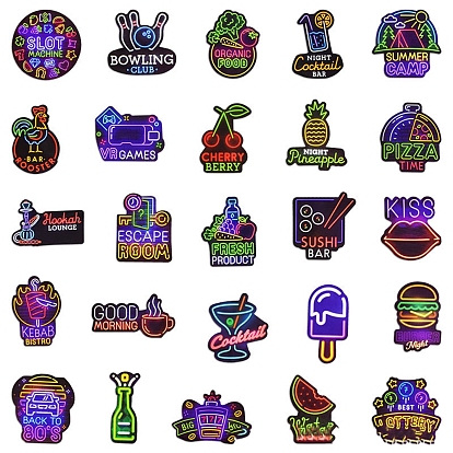 50Pcs Neon Style Stickers for Water Bottle Phone Computer Luggage Guitar Graffiti Patches