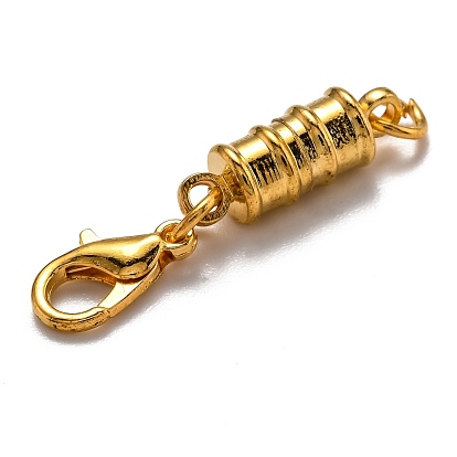 Brass Magnetic Clasps Converter, with Lobster Claw Clasps, Column