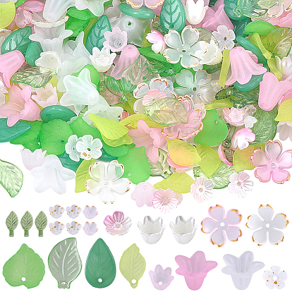 Наборы для самостоятельного изготовления украшений из листьев и цветов, в том числе бусины из абс-пластика с имитацией жемчуга, акриловые бусины и подвески