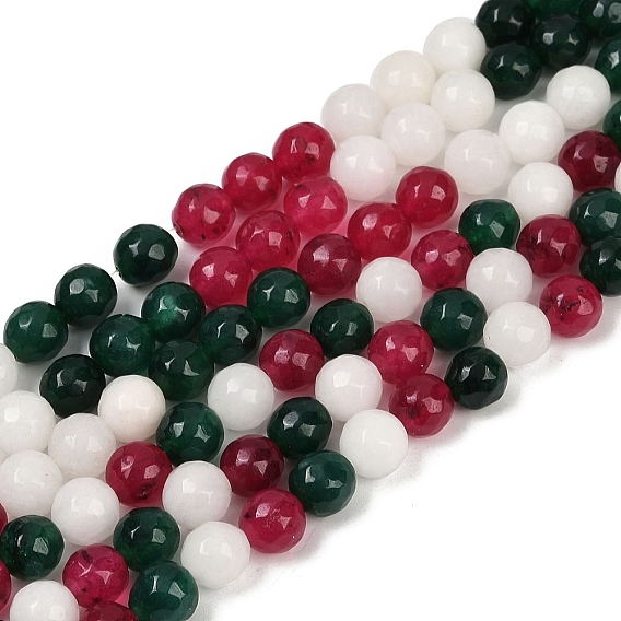 Бусины из натурального белого нефрита, граненые, окрашенные, круглые