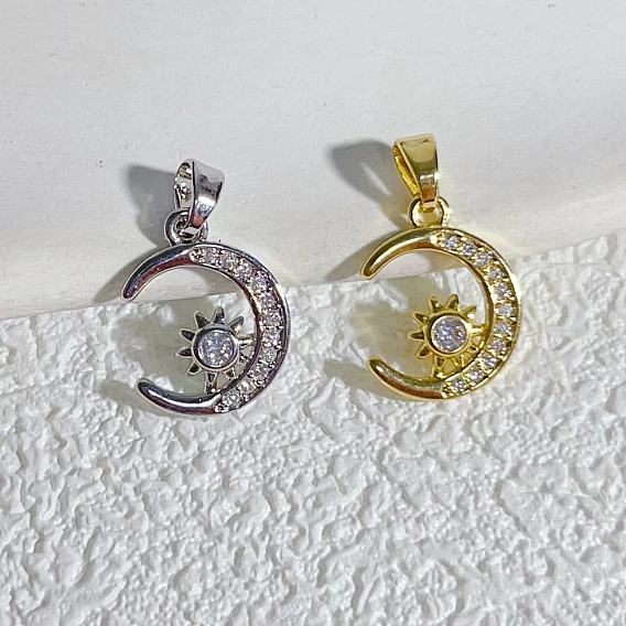 Латунные микро проложить кубического циркония подвески, Звездно-лунные чары
