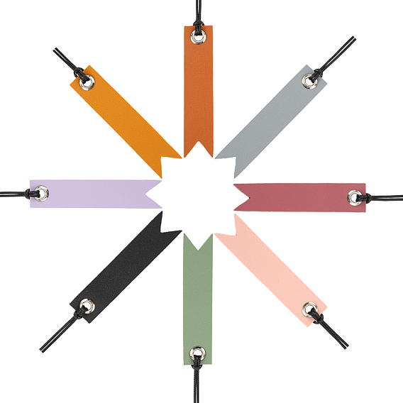 16 шт 8 цвета кожаные закладки, с кисточкой и железными люверсами, прямоугольные