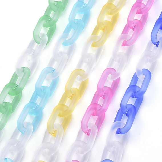 Handgefertigte Acryl-Kabelgliederketten, ellipsenförmige, für Schmuck machen