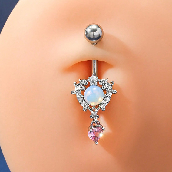 316l хирургические кольца для сосков из нержавеющей стали с кубическим цирконием, сердце