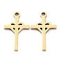 Ion Plating(IP) 316L Surgical Stainless Steel Pendants, Cross with Heart Charm