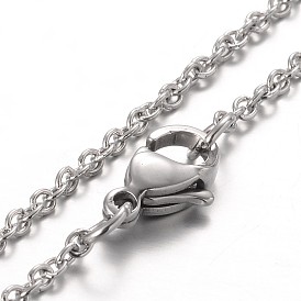 Stainless Steel Cable Chain Bracelets, with Lobster Claw Clasps, 7-1/4 inch(185mm)