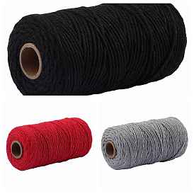 100M 2-Ply Cotton Thread, Macrame Cord, Decorative String Threads, for DIY Crafts