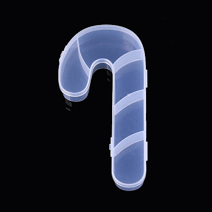 Рождественская леденцовая трость 5 Пластиковые контейнеры для хранения бусин с откидной крышкой