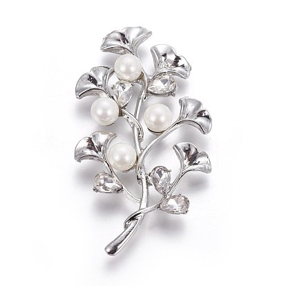 Латунные кабошоны, с оболочкой жемчуг и горный хрусталь, цветок