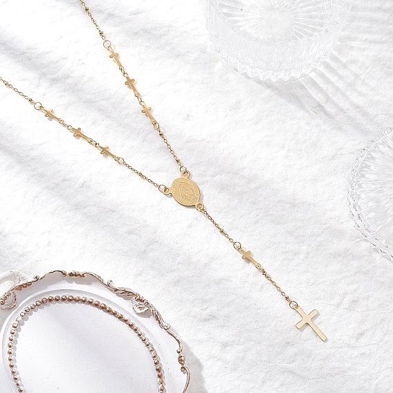 304 подвеска-крестик из нержавеющей стали с четками