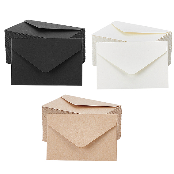 300Pcs 3 Colors Paper Envelopes, Card Holder Protective Envelope, Rectangle