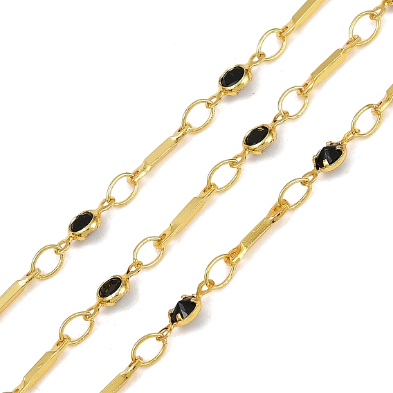 Латунные бар шарнирные цепи, со стеклом, пайки, без кадмия, без никеля и без свинца, с катушкой, плоско-круглые