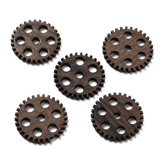 Walnut Wood Pendants, Gear Charms, Undyed